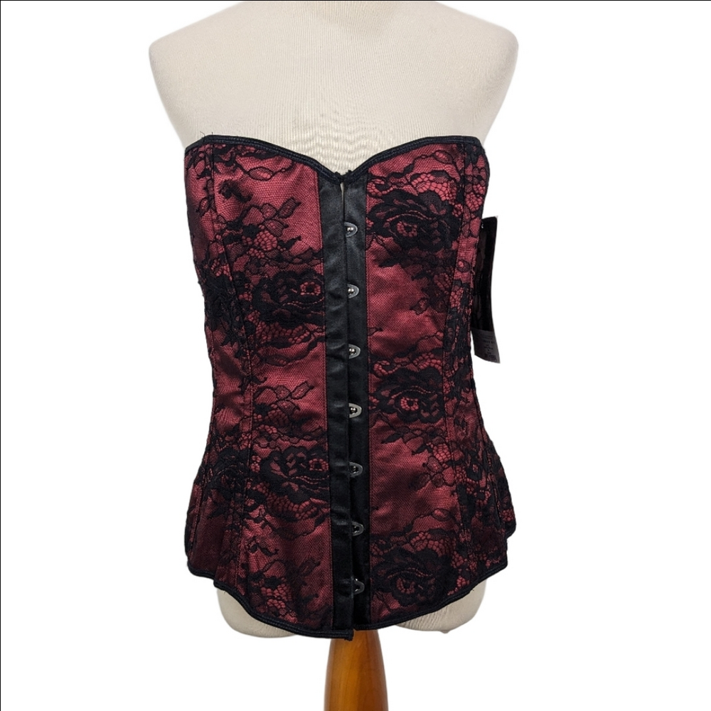 NWT Coquette Corset Lace Up Tie Whimsigoth Romantic Sexy Lingerie Top Blouse